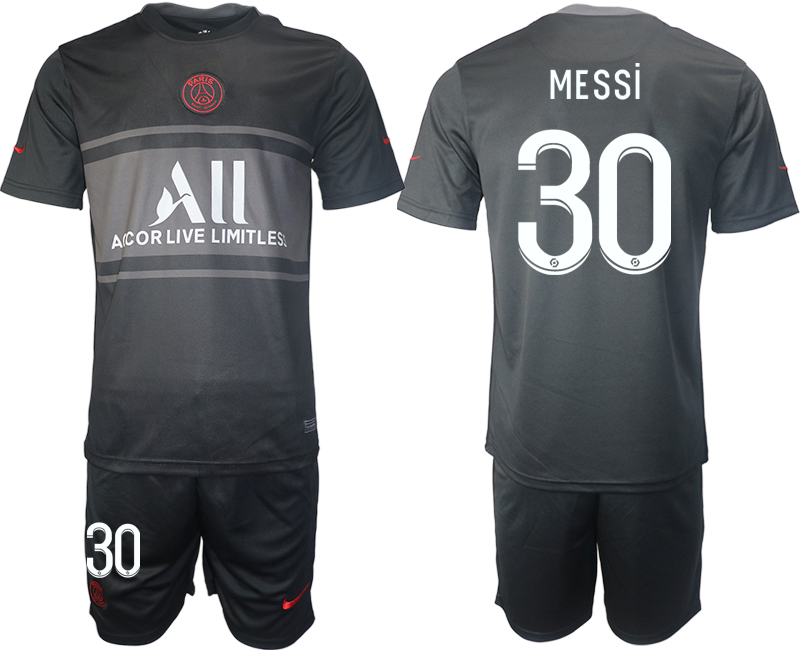 Men 2021-2022 Club Paris St German Second away black #30 Soccer Jersey->paris st german jersey->Soccer Club Jersey